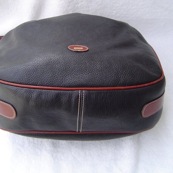 AUTHENTIC BALLY BLACK PEBBLE LEATHER DRAWSTRING SATCHEL EUC - Picture 7 of 16